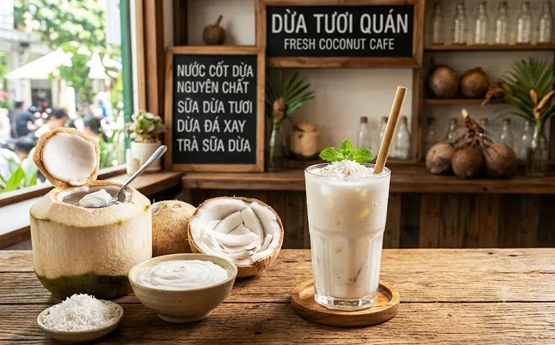Nước cốt dừa nguyên chất sữa dừa cho quán nước sữa dừa tươi và đồ uống từ dừa
